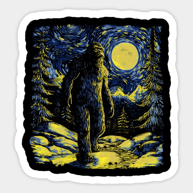 Starry Sasquatch Sticker by KennefRiggles